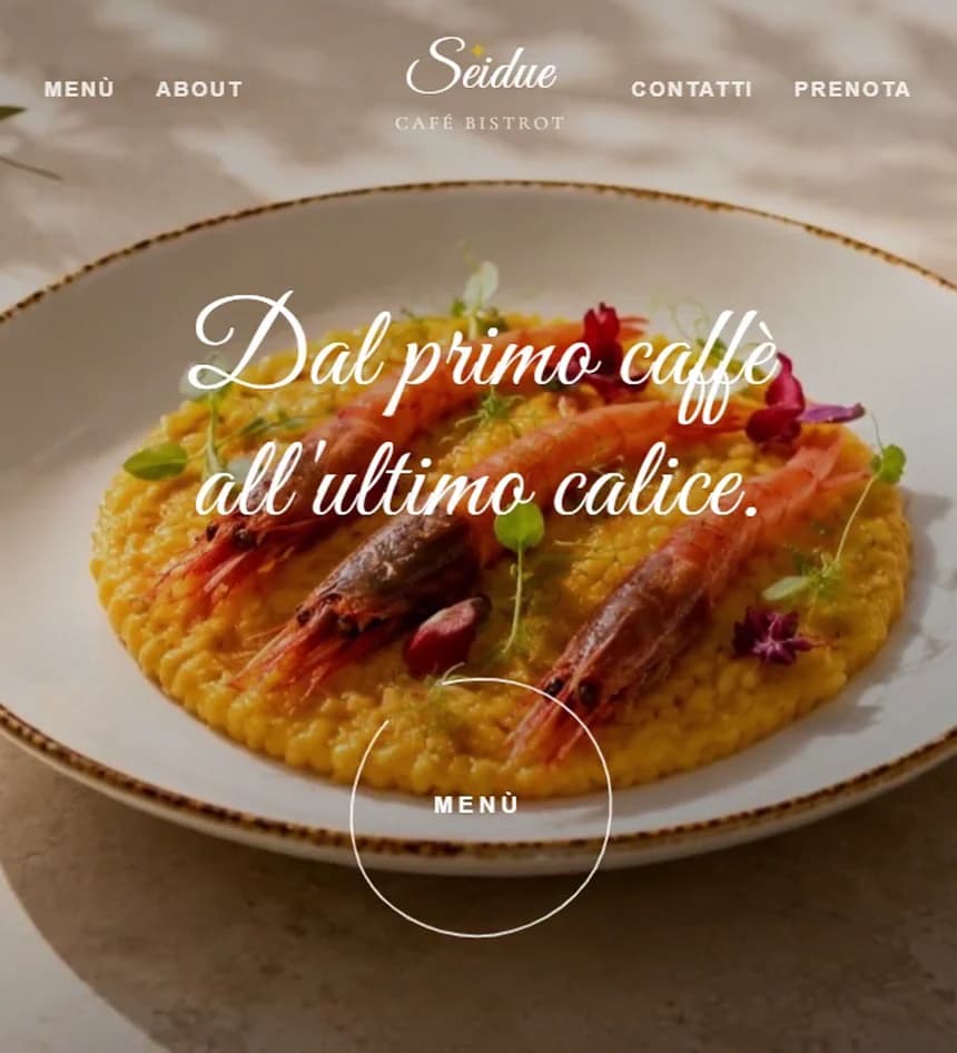 Seidue Café Bistrot: Sito web · Bari, schermata della pagina pubblicata